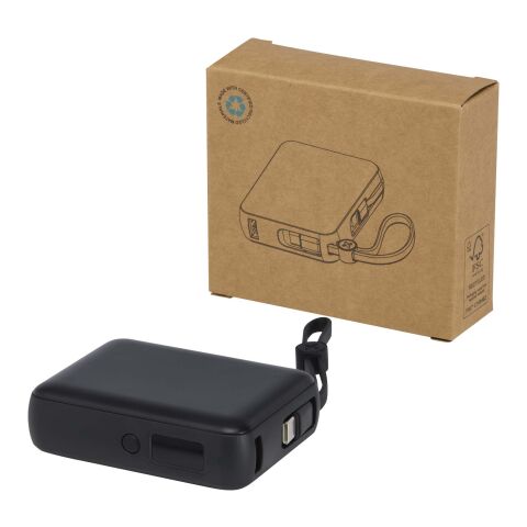 Acrux 35 W 10.000 mAh Tablet Powerbank mit integriertem Typ-C-Kabel aus recyceltem Kunststoff