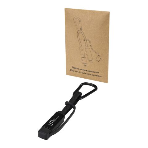 Algieba 65 W 3-in-1-Ladekabel aus recyceltem Aluminium mit Karabinerhaken