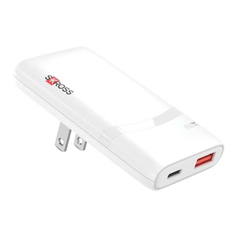 SKROSS® Klip Slim 65W Mehrfach-Ladegerät weiß