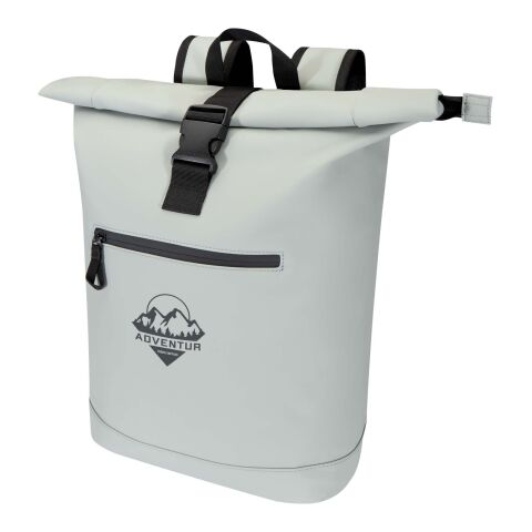 Resi Plus 15" GRS-recycelter Rolltop Rucksack 18 L  grau | 1-farbiger Stickerei | Vorderseite | 60 mm x 60 mm | Nicht verfügbar