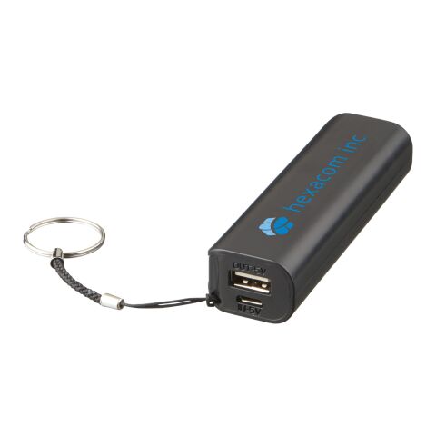 Werbeartikel Span 1200 mAh Powerbank – schwarz – mit Logo bedruckt