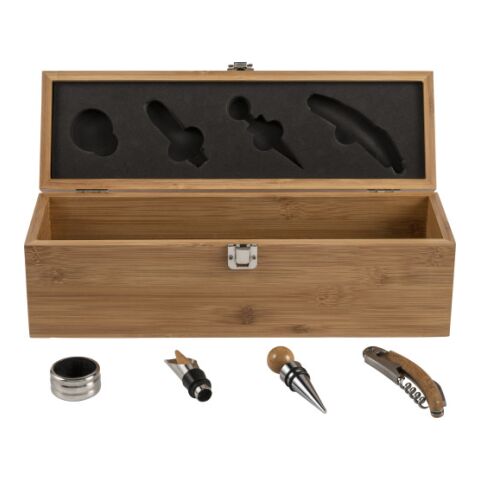 Weinset und Geschenkbox 'Syrah' aus Bambus