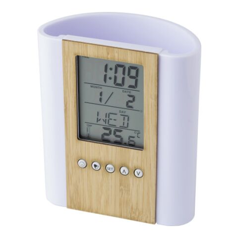 Bambusfederhalter mit Uhr