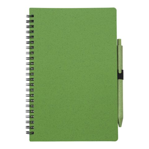Notizbuch und Kugelschreiber aus Weizenstroh Grün | ohne Werbeanbringung | Nicht verfügbar | Nicht verfügbar
