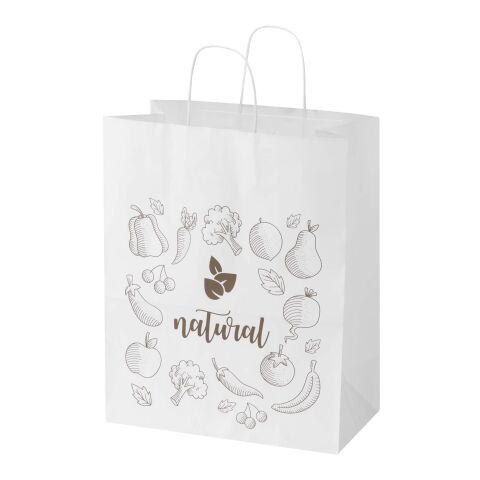 Kraft 80–90 g/m² Papiertasche mit Kordelgriffen – 32 × 17 × 39 cm weiß | ohne Werbeanbringung | Nicht verfügbar | Nicht verfügbar