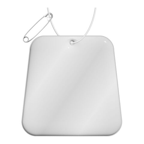 RFX™ Trapezförmiger reflektierender TPU-Aufhänger weiß | ohne Werbeanbringung | Nicht verfügbar | Nicht verfügbar