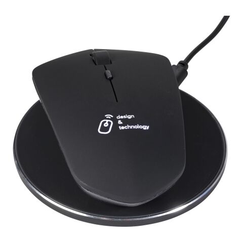 SCX.design O21 kabellose Lade-Maus mit Leuchtlogo schwarz | ohne Werbeanbringung | Nicht verfügbar | Nicht verfügbar