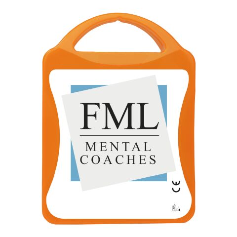mykit, first aid, kit orange | Nicht verfügbar | 1-farbiger Digitaler Aufkleber | Vorderseite | 90 mm x 127 mm
