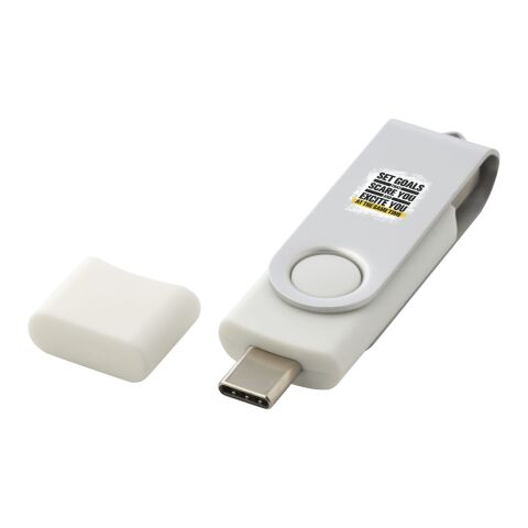 OTG Rotate USB Typ-C Stick Weiß | 64 GB | 1-farbiger Tampondruck | Vorderseite | 27 mm x 13 mm