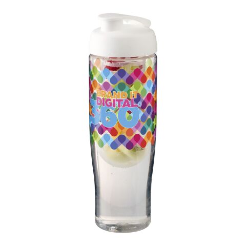 H2O Tempo® 700 ml Sportflasche mit Klappdeckel und Infusor transparent-weiss | ohne Werbeanbringung | Nicht verfügbar | Nicht verfügbar