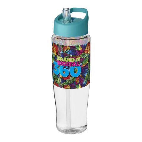H2O Tempo® 700 ml Sportflasche mit Ausgussdeckel weiß-türkisblau | ohne Werbeanbringung | Nicht verfügbar | Nicht verfügbar