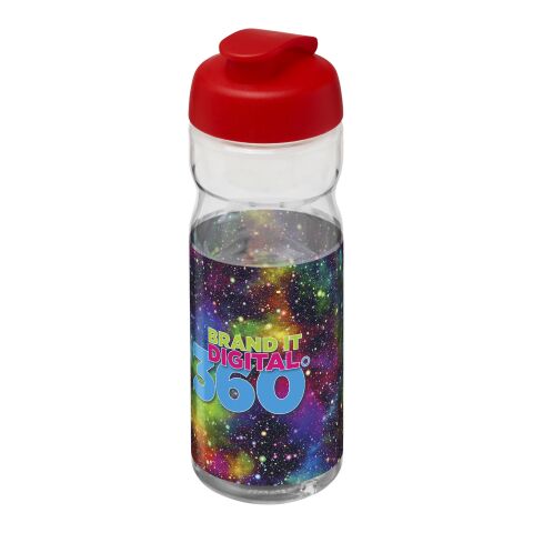 H2O Base® 650 ml Sportflasche mit Klappdeckel weiß-rot | ohne Werbeanbringung | Nicht verfügbar | Nicht verfügbar