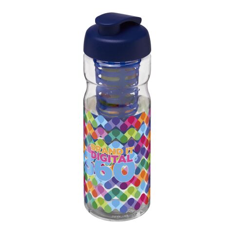 H2O Base® 650 ml Sportflasche mit Klappdeckel und Infusor transparent-blau | ohne Werbeanbringung | Nicht verfügbar | Nicht verfügbar