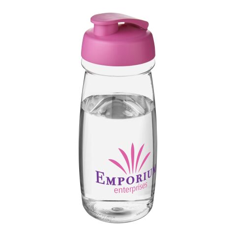 H2O Pulse® 600 ml Sportflasche mit Klappdeckel weiß-rosa | ohne Werbeanbringung | Nicht verfügbar | Nicht verfügbar