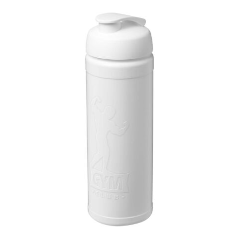 Werbeartikel Sport Trinkflasche 750 ml Baseline Rise Klappdeckel auslaufsicher geprägt BPA-frei EN12875-1 – weiß – mit Logo bedruckt