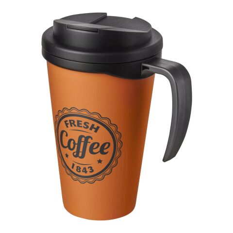 Americano® Grande 350 ml Isolierbecher mit auslaufsicherem Schraubverschluss orange-schwarz | ohne Werbeanbringung | Nicht verfügbar | Nicht verfügbar