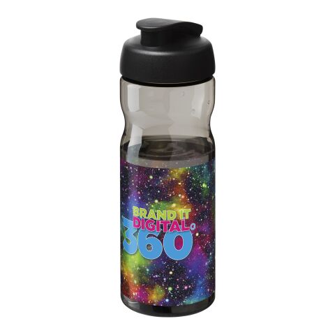 Werbeartikel H2O Active® Base 650 ml Sportflasche aus Tritan™ BPA-frei mit auslaufsicherem Klappdeckel Made in EU – kohle-schwarz – mit Logo bedruckt
