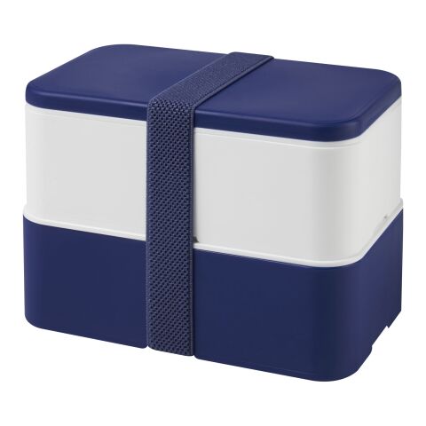 MIYO Doppel-Lunchbox mittelblau-weiß-mittelblau | ohne Werbeanbringung | Nicht verfügbar | Nicht verfügbar