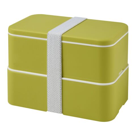MIYO Doppel-Lunchbox limettengrün-limettengrün-weiß | ohne Werbeanbringung | Nicht verfügbar | Nicht verfügbar