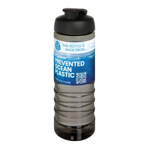 H2O Active® Eco Treble 750 ml Sportflasche mit Klappdeckel charcoal-schwarz | ohne Werbeanbringung | Nicht verfügbar | Nicht verfügbar