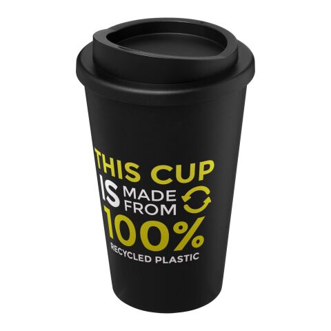 Americano® recycelter isolierter 350 ml Becher schwarz | 1-farbiger Siebdruck | rundum | 228 mm x 73 mm