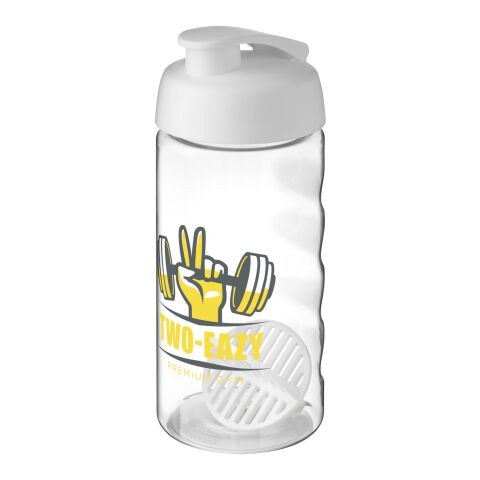 Werbeartikel H2O Active Bop 500 ml Shakerflasche – weiß-transparent – mit Logo bedruckt