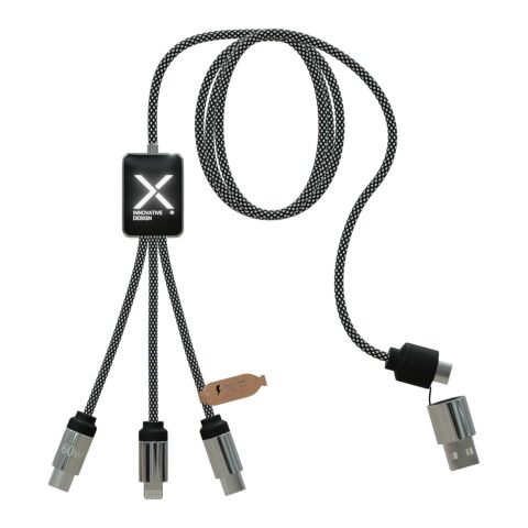 SCX.design C33 60W Typ C Ladekabel mit doppeltem Leuchtlogo  Standard | heather schwarz | ohne Werbeanbringung | Nicht verfügbar | Nicht verfügbar