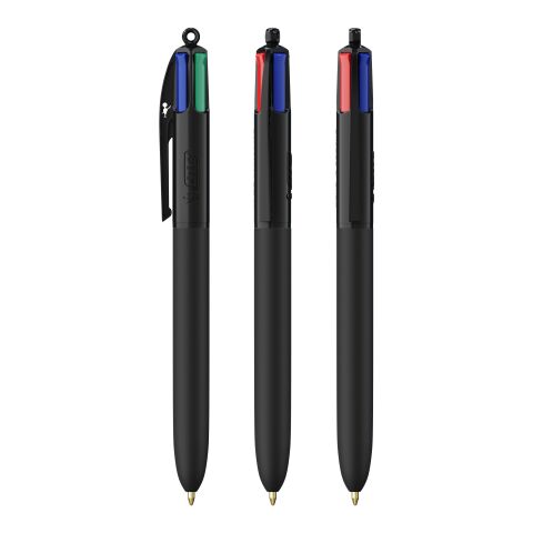 BIC® 4 Colours Soft schwarz | 1-farbiger Siebdruck | Schaft-Clipverlängerung | 30.00 mm x 43.00 mm
