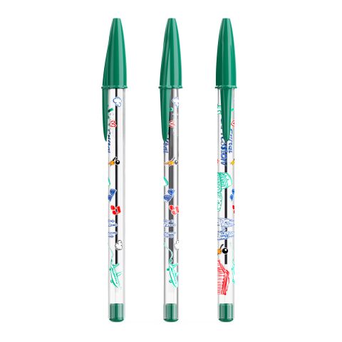 BIC® Cristal® Expression Apfelgrün | grüne Tinte | Rundum Digitaldruck | Schaft-Vollflächig | 26.00 mm x 110.00 mm