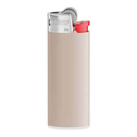 BIC® J25 Standard Feuerzeug grau-Weiß-Rot-hellgrau | 1-farbiger Siebdruck | Körper-Rückseite (Drücker auf der linken Seite) | 16.00 mm x 40.00 mm