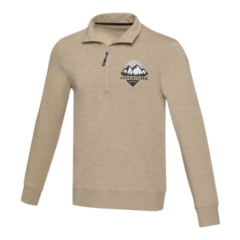 Tin Aware™ Pullover mit Half-Zip Reißverschluss aus recyceltem Material Unisex  Standard | Oatmeal | XXL | ohne Werbeanbringung | Nicht verfügbar | Nicht verfügbar | Nicht verfügbar