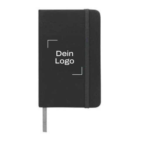 Werbeartikel Spectrum A6 Hard Cover Notizbuch – schwarz – mit Logo bedruckt