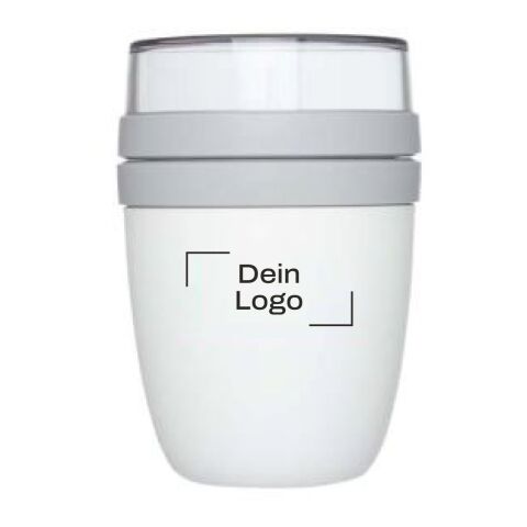 Werbeartikel Mepal Ellipse 500+200 ml Lunchpot – weiß – mit Logo bedruckt