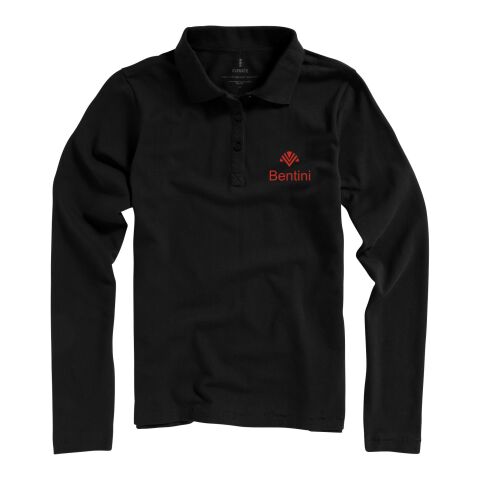 Oakville Damen Langarm Poloshirt Standard | schwarz | S | ohne Werbeanbringung | Nicht verfügbar | Nicht verfügbar | Nicht verfügbar