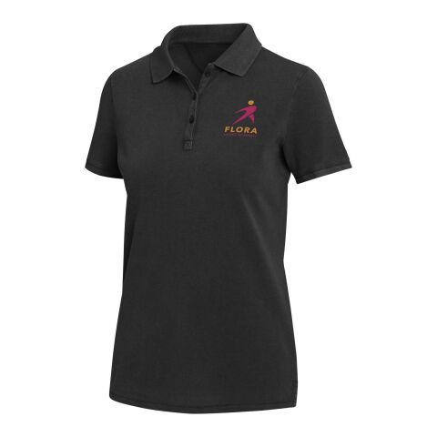 Calgary Poloshirt für Damen im Washed Look, 200 g/m2 Standard | schwarz | S | ohne Werbeanbringung | Nicht verfügbar | Nicht verfügbar | Nicht verfügbar