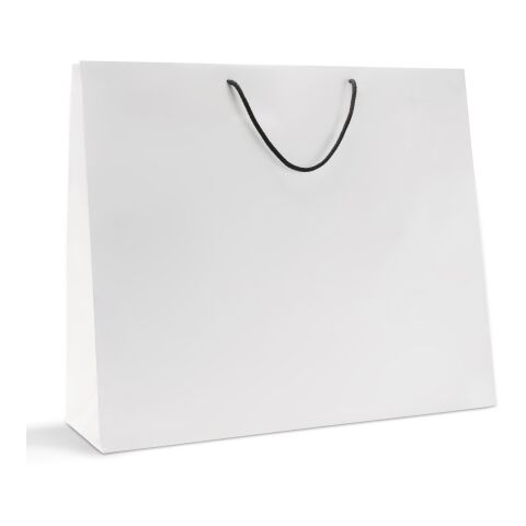 Papiertragetasche 60 x 50 cm mit farbigen Kordeln ohne Werbeanbringung | matt | 100 - neonorange