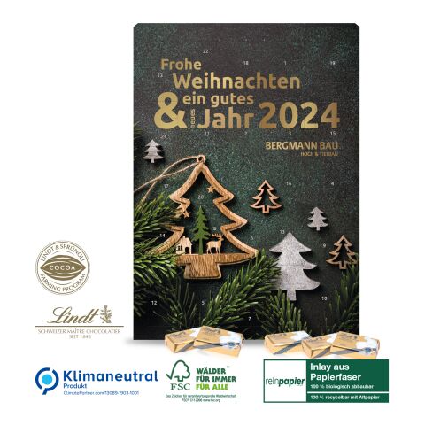 Jubiläums Wand-Adventskalender Lindt Select Edition Organic, Klimaneutral, FSC® ohne Werbeanbringung