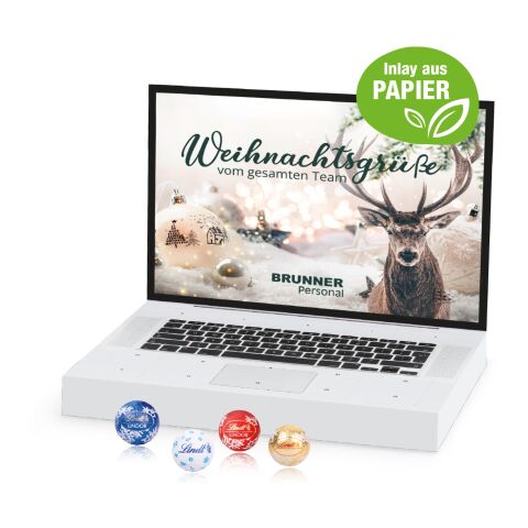 Adventskalender "Laptop" mit Lindt Minis, Inlay aus Papier
