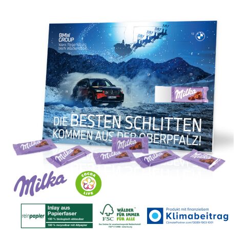 Tisch-Adventskalender Organic mit Milka Schokolade bunt | 4C Digital-/Offsetdruck