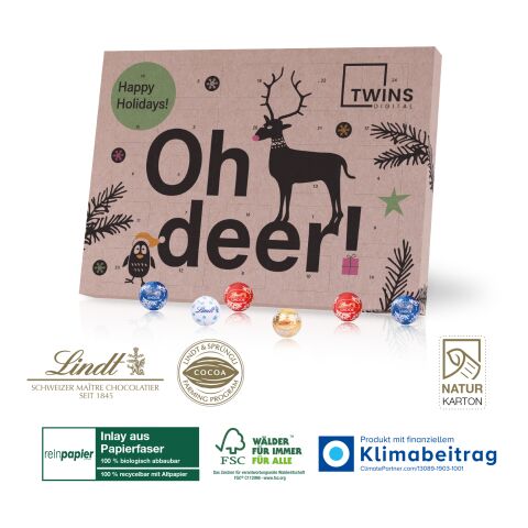 Adventskalender aus Naturkarton Lindt „Gourmet Edition“ Organic
