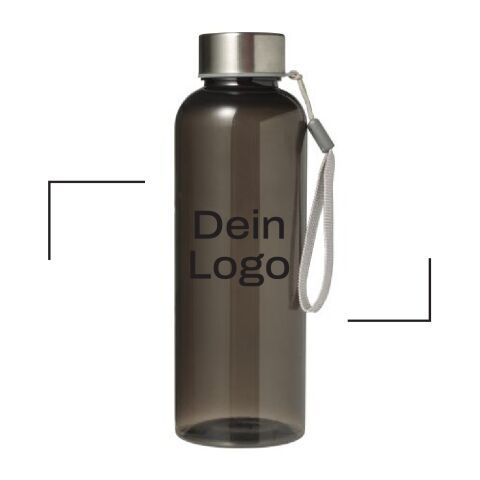 Werbeartikel Loop 500 ml Trinkflasche aus Tritan™ BPA-frei mit Edelstahldeckel & Handschlaufe auslaufsicher – schwarz – mit Logo bedruckt