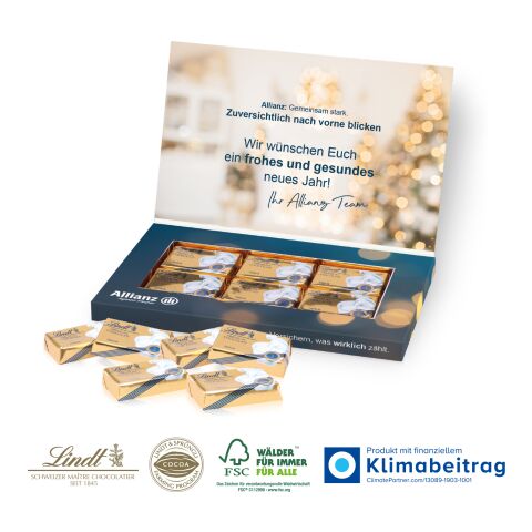 Präsentbox „Business“ mit Lindt Schokotäfelchen bunt | 4C Digital-/Offsetdruck