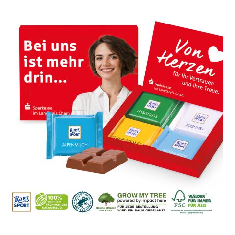 Grußkarte Mit Ritter Sport Schokolade bunt | 4C Digital-/Offsetdruck