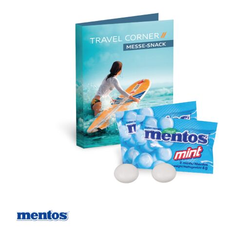 Werbe-Klappkarte mit Wrigley's Kaugummi bunt | ohne Werbeanbringung | Mentos Mint 2er