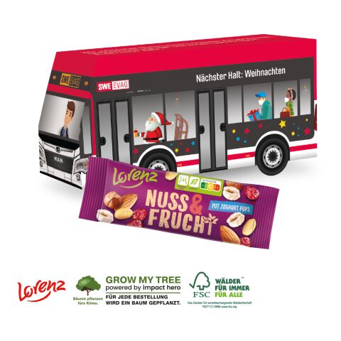 3D Präsent „Bus” bunt | ohne Werbeanbringung | Lorenz Nuss &amp; Frucht