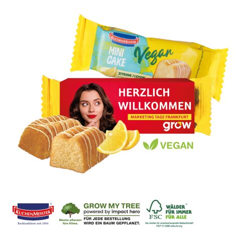 Mini Kuchen Vegan Mit Werbebanderole bunt | 4C Digital-/Offsetdruck
