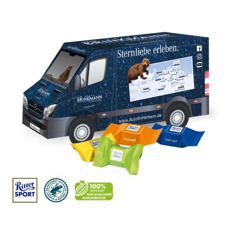 3D Präsent "Transporter" bunt | ohne Werbeanbringung | Ritter SPORT Schokowürfel
