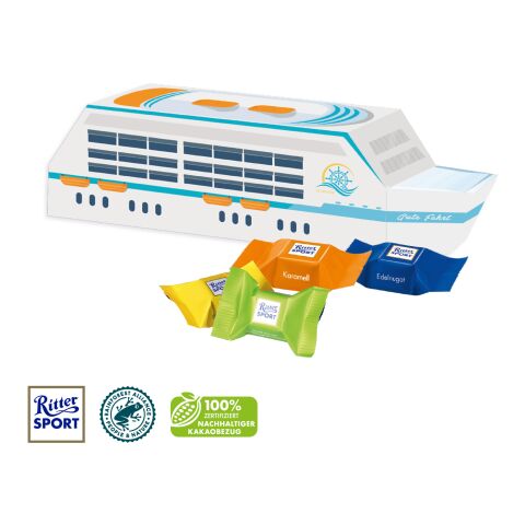 3D Präsent "Schiff" bunt | ohne Werbeanbringung | Ritter SPORT Schokowürfel