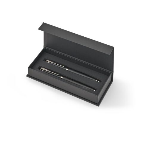 KINGSLEY. Set bestehend aus 1 Kugelschreiber und 1 Tintenroller aus Aluminium mit blauer Dokumental®-Tinte schwarz