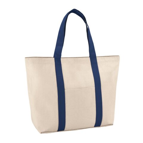 VILLE. Tragetasche aus 100% Canvas-Baumwolle mit einer Innentasche (280 g/m²) Blau | ohne Werbeanbringung
